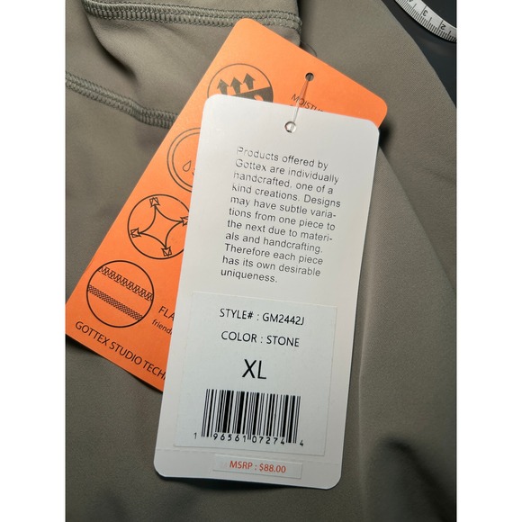 Gottex Peach Skin Pullover Athleisure Activewear Mock Neck 1/4 Zip Top XL - Picture 4 of 5